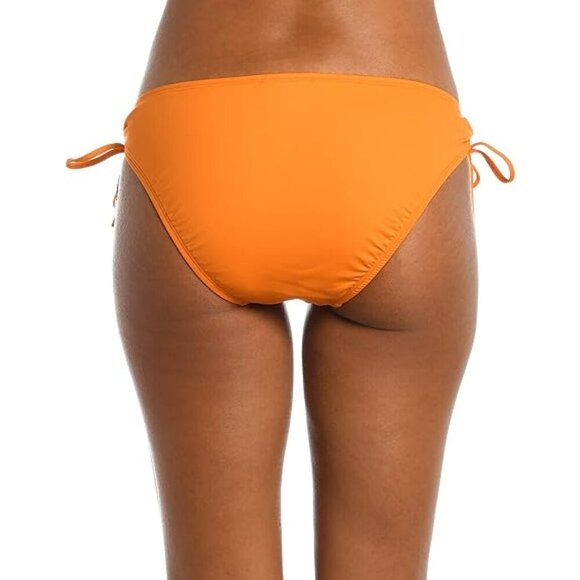 La Blanca 'Island Goddess' Side-Tie Bikini Swimsuit Bottom, Tangerine - Picture 2 of 2
